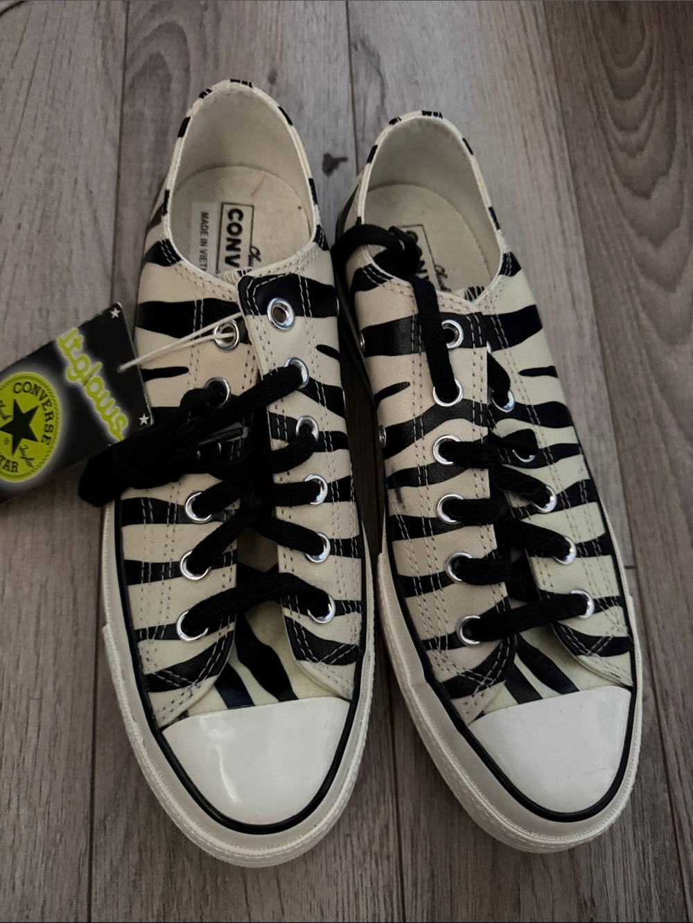 Converse Zebra Print Glow in the Dark Low Top Sneakers